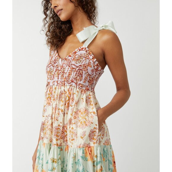 NWT FREE PEOPLE Bluebell Maxi Dress / Lilac Combo Size M - Picture 4 of 11